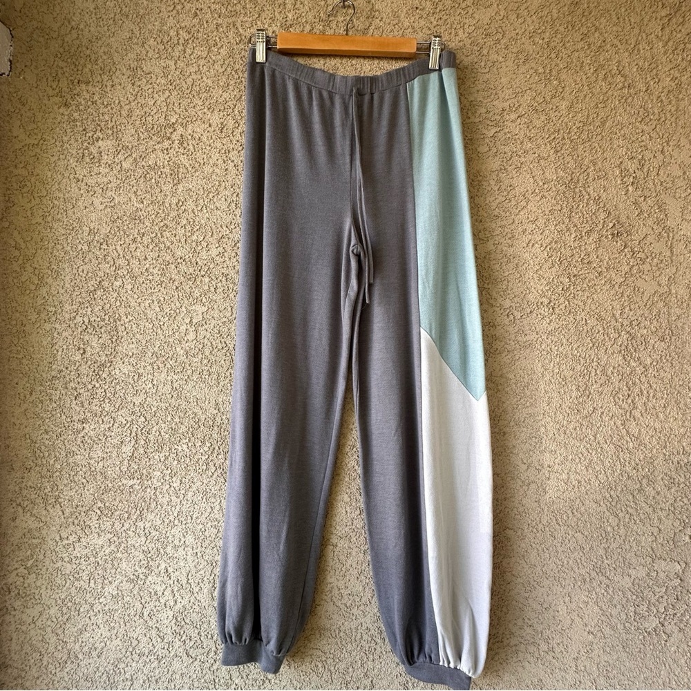 Hummingbird Gray Knit Joggers color block